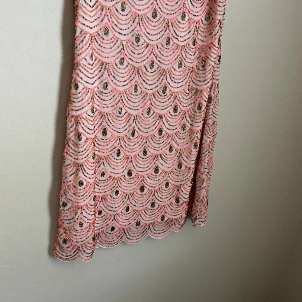Anthro Moulinette Soeurs Pink Beaded Dress Size 2 - Picture 10 of 13